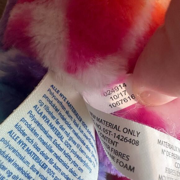 Build a Bear Rainbow Leopard Print Bear 16" Plush and clothing lot - Picture 15 of 16